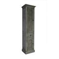 Infurniture 79 In. Rustic Solid Fir Side Cabinet In Grey WK8179-G